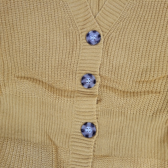 KOJOOIN Women's Button Down Ribbed Knit Slim Long Sleeve V Neck Sweater Dress M - Picture 7 of 12